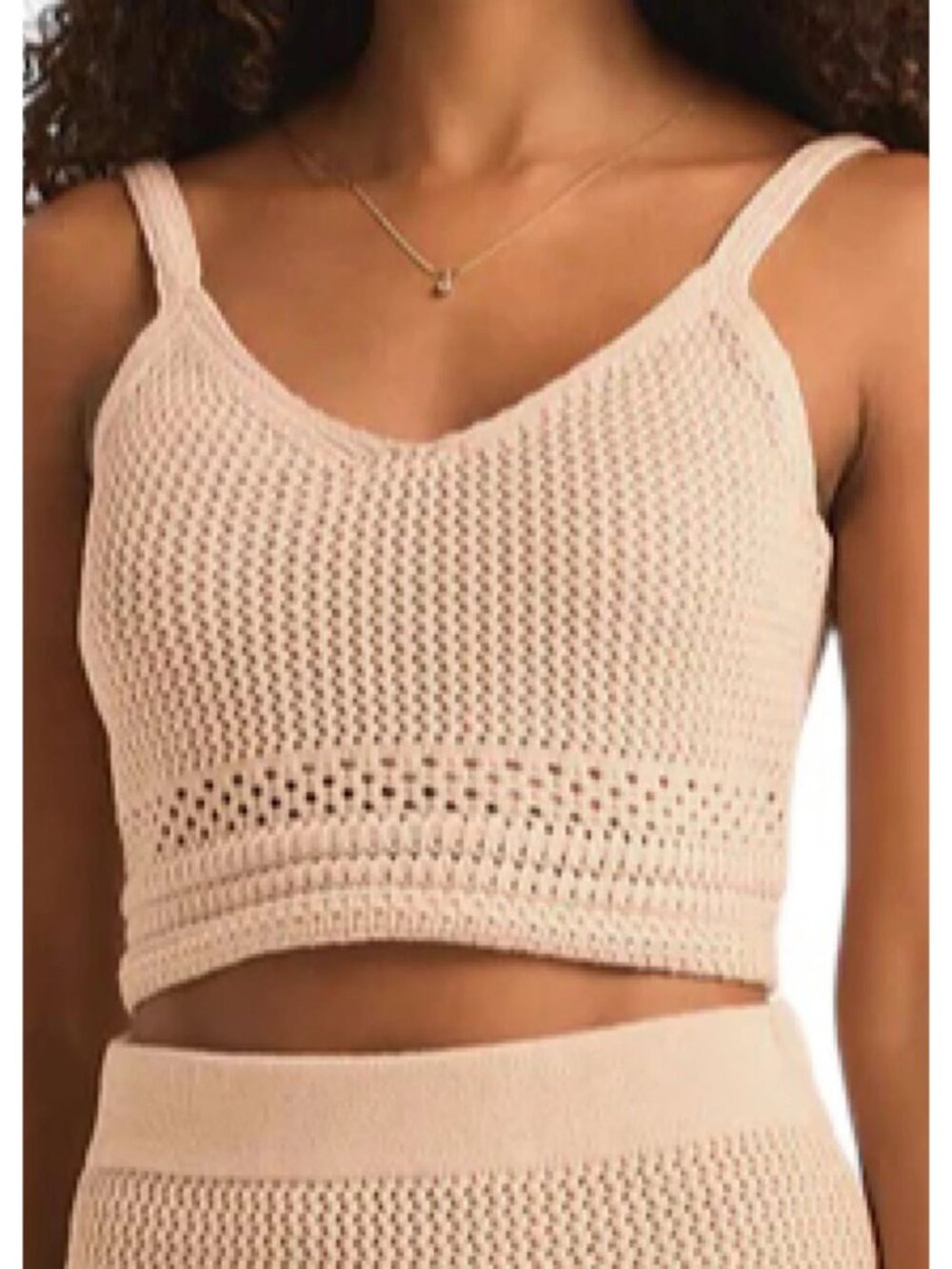 Z Supply Embrie Crochet Tank Top Natural Color